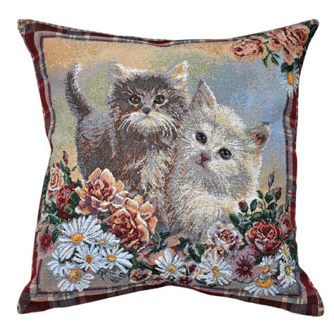 Kittens Tapestry Cushion 50x50cm Tapestry Cushion Handmade