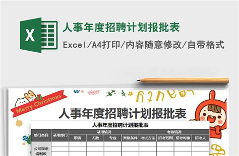 2021年人事年度招聘计划报批表 Excel表格 工图网