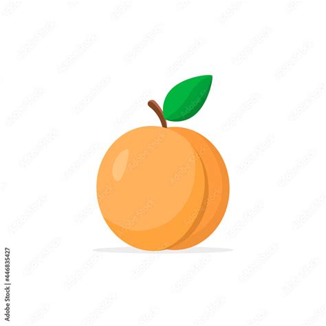 Peach Fruit Icon Vector Color Isolated Illustration Stock Vector