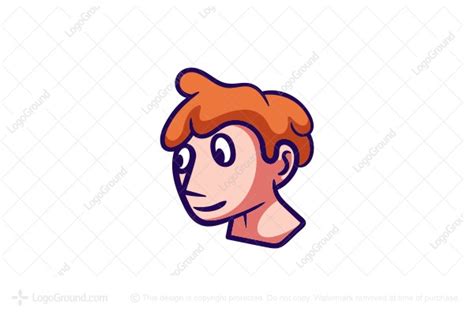 Head Boy Cartoon Logo