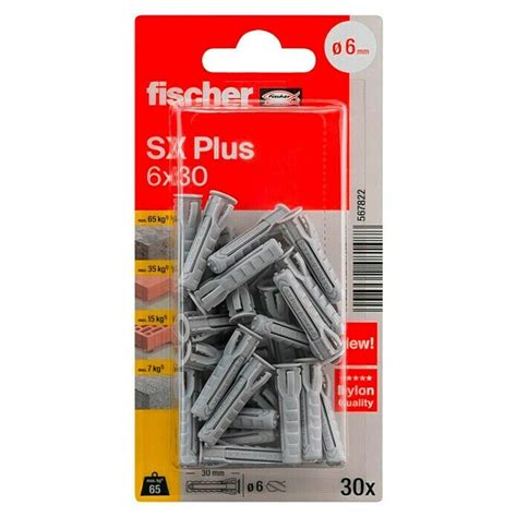 Fischer Taco universal SX Plus Ø x L 6 x 30 mm Nylon 30 ud BAUHAUS