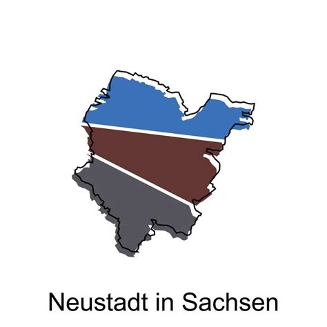 Map of Neustadt In Sachsen geometric colorful illustration design ...