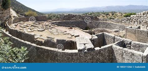 The Grave Circle A In Mycenae Greece Stock Photo Image Of