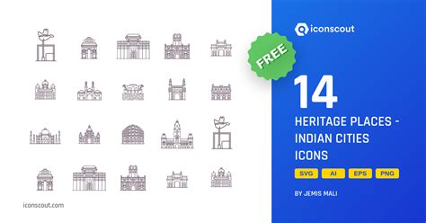 Free Heritage Places Indian Cities Icon Pack 14 Free Download