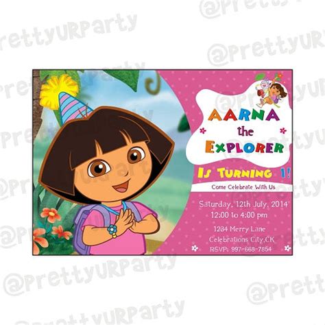 Dora the explorer Theme Invitations | Dora the explorer Invites – PRETTY UR PARTY