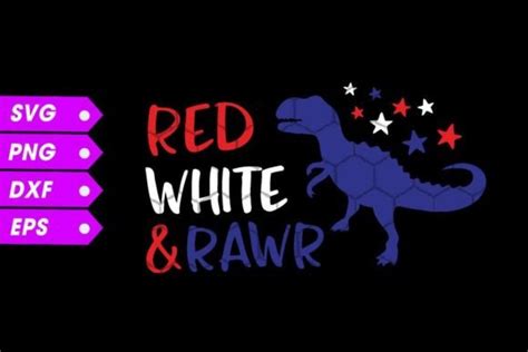 Red White Rawr T Rex 4th of July Svg Graphic by Như Thuần Vi Creative