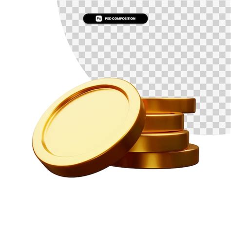 Premium PSD Stack Of Golden Coins In 3d Rendering Isolated