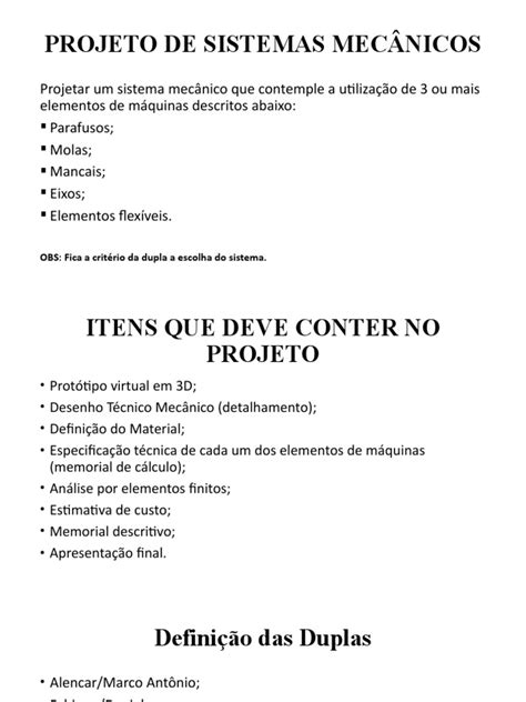 Projeto De Elementos De Máquina Pdf