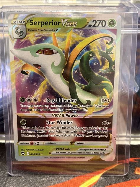 Pokémon TCG Serperior Vstar Silver Tempest 008 195 Holo Ultra Rare for