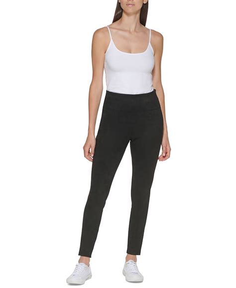 Calvin Klein Faux Suede Front Pull On Pants Macys