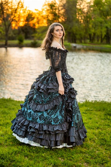 Green and Black Inspired Ballgown Corset Dress Full Skirt - Etsy