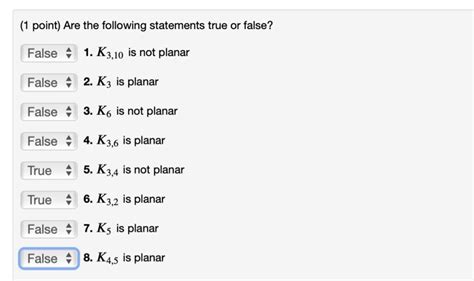 Solved 1 Point Are The Following Statements True Or False