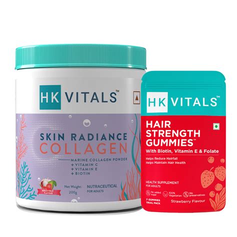 Buy Healthkart Hk Vitals Skin Radiance Collagen Mixed Fruit With Biotin Hair Gummies Trial