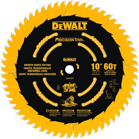 Shop Dewalt Precision Trim 10 In 60 Tooth Carbide Circular Saw Blade At