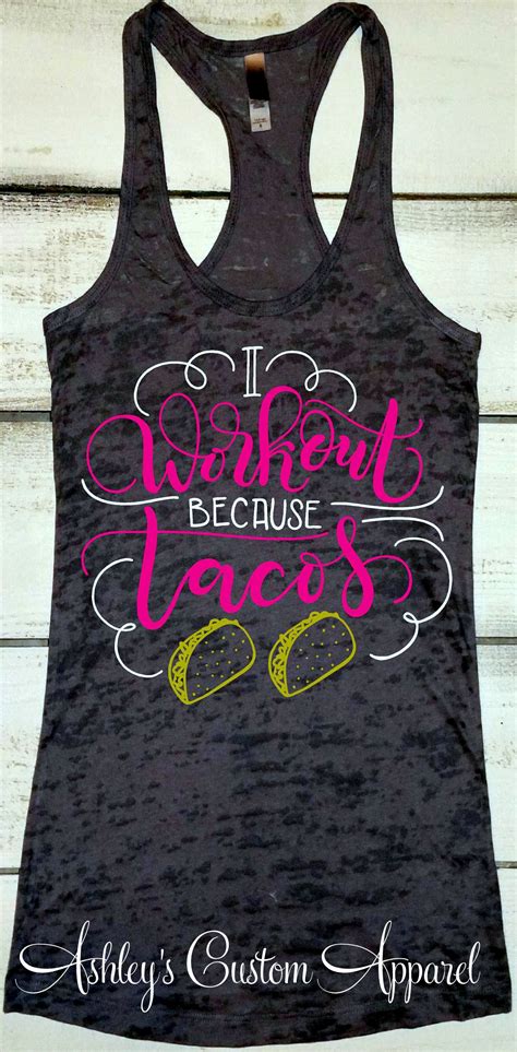 I Workout Shirt Funny Workout Shirts For Women Taco Fitness Etsy