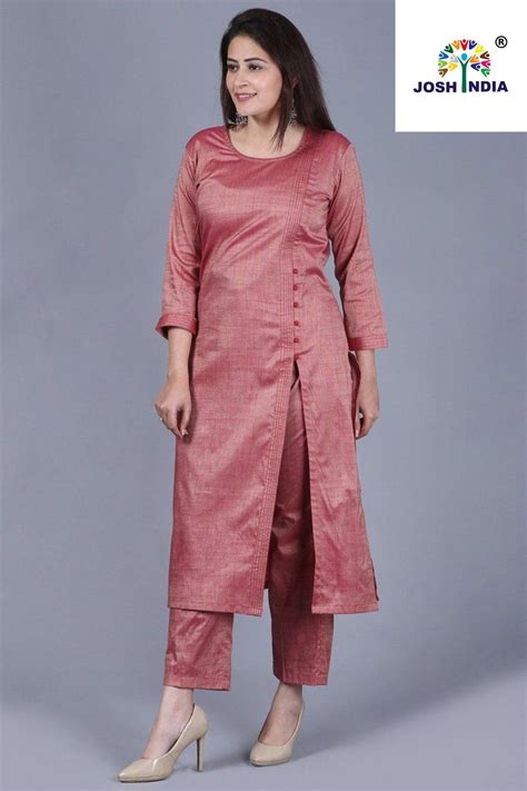 Simple Designer Silky Pink Color Kurti Silk Kurti Designs Kurti