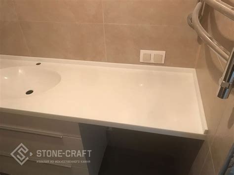 Столешницы для ванной из искусственного камня купить на заказ, цены