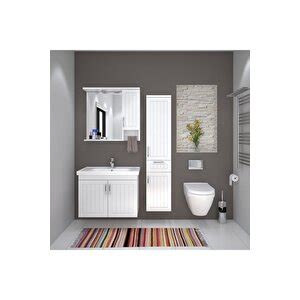 Denko Banyo Denko Lotus 80 Cm Mdf Üzeri Lake Banyo Takımı Ve Boy Dolabı