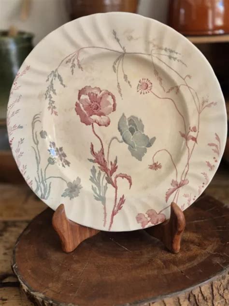 Ancienne Assiette Plate Longwy Mod Le Coquelicot Eur Picclick Fr