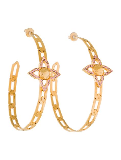 Louis Vuitton Crystal Flower Power Hoop Earrings Earrings Lou121229