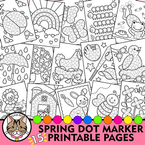 Spring Dot Marker Coloring Pages Spring Do A Dot Printable Spring Fine Motor Activity Made