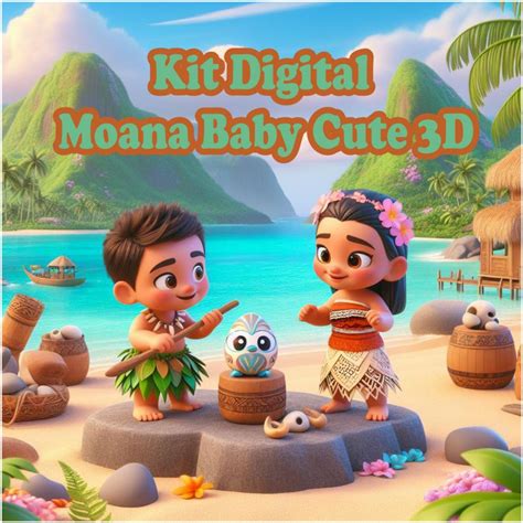 Oblee Marketplace Kit Digital Moana Baby Cute 3d Envio Imediato