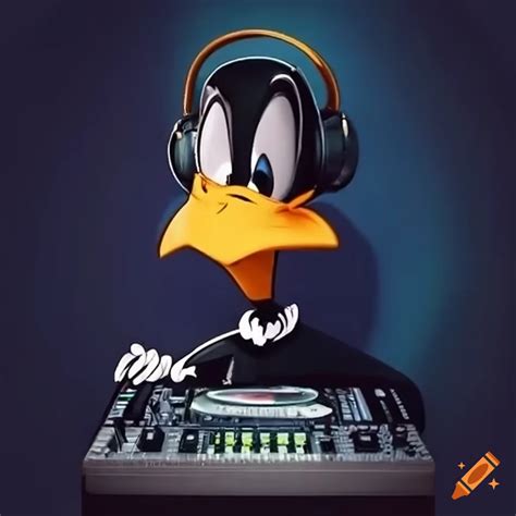 Daffy Duck Dj Mixing Records With Headphones