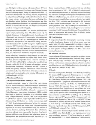 Sex Based Difference In Gene Alterations And Biomarkers In Anal