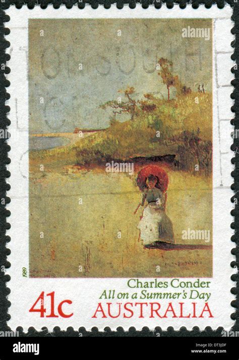 Postage Stamp Printed In Australia Shows A Picture Of All On A Summer