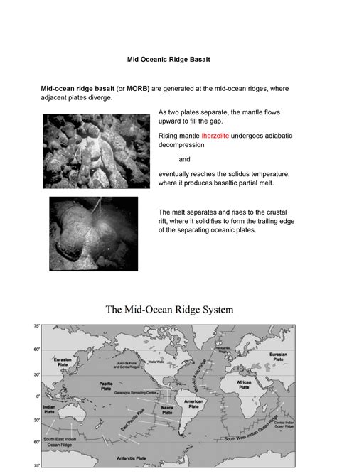 Mid Ocean Ridge Basalt Sarbari Maam Notes Mid Oceanic Ridge Basalt