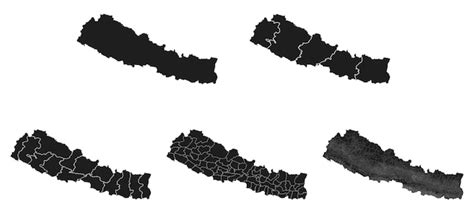 Mapa De Nepal Con Divisi N Regional Vector Premium