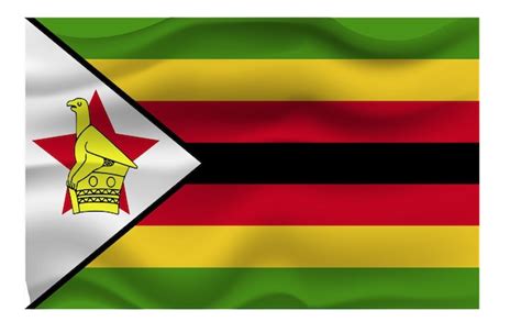 Zimbabwe Acenando Bandeira Realista 3d Vetor Premium