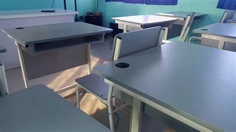 School Deskschool Classroom Empty Classroom Empty Classroom With School Desks And Chairs Stock ...