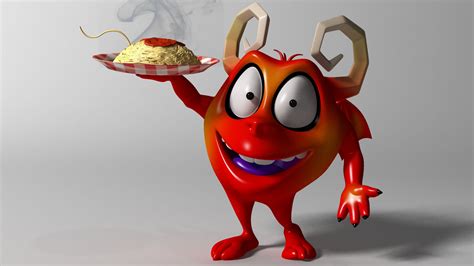 Cartoon Red Monster - 3D Model by supercigale