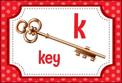 Alphabet Flashcard With Letter K For Key 2896330 Vector Art At Vecteezy