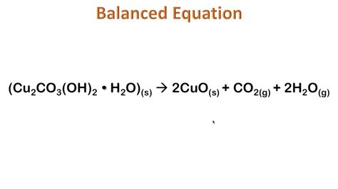 Decomposition Of Copperii Carbonate Hydroxide Hydrate Lab Video Youtube