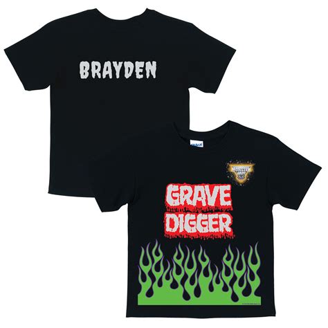 Monster Jam Grave Digger Uniform Black T Shirt Halloween Holiday