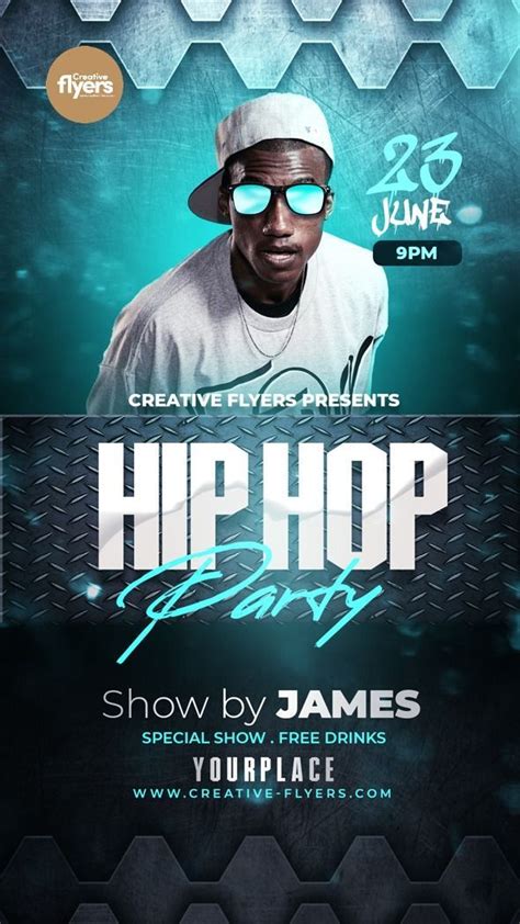 Hip Hop Flyer To Download For Adobe Photoshop Psd Templates Flyer Template Neon Design