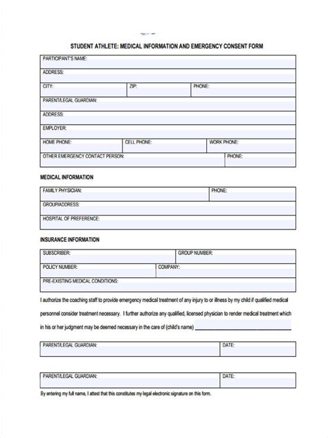 Free 8 Sample Emergency Consent Forms In Pdf Ms Word