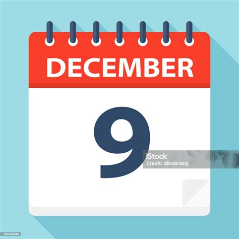 December 9 Calendar Icon Stock Illustration Download Image Now