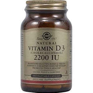 Vitamina D3 2200 UI 100 cápsulas Solgar . Herbolario Jacris