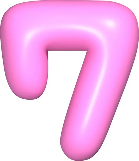 Pink 3d Number 7 24684002 Png