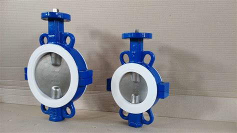 Dn100 Ptfe Seated Ductile Iron Split Wafer Butterfly Valve