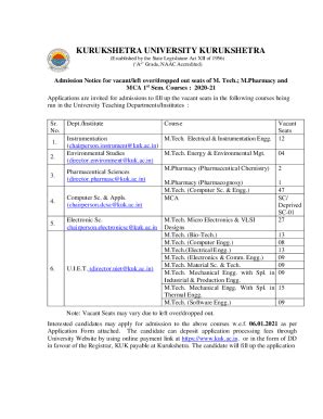 Fillable Online Prospectus And Application Form For Admission To