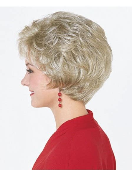 Capless Short Wavy Grey Synthetic Hair Wigs