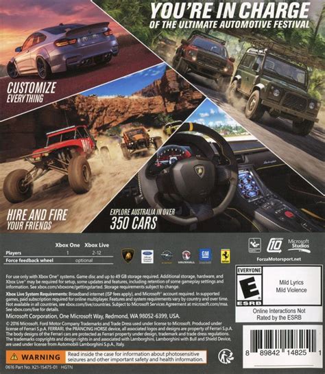 Forza Horizon Xbox One Box Cover Art Mobygames