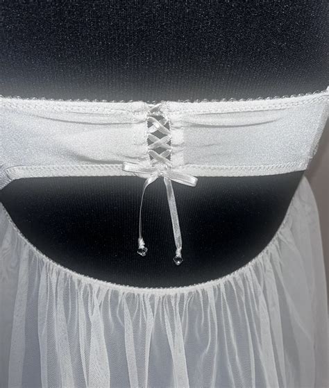 Victoria S Secret Sheer White Gold Lingerie Babydoll Gem