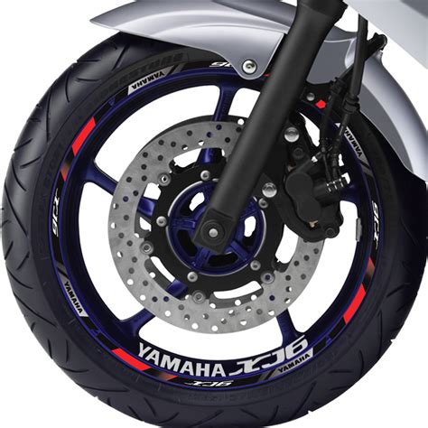 Kit Adesivos Frisos Roda Yamaha Xj Preto Vermelho Refletivo