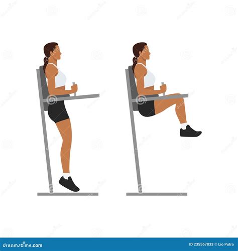 Man Doing Hanging Knee Leg Raises Abdominals Exercise Cartoon Vector 200250697