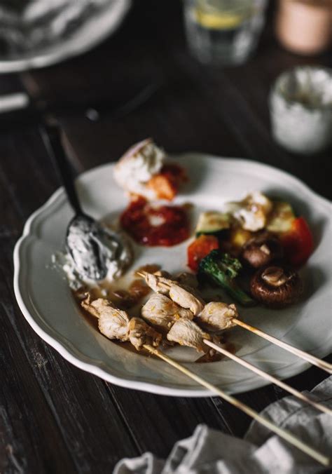 Brochettes De Poulet Au Gingembre And à L’orange Trois Fois Par Jour